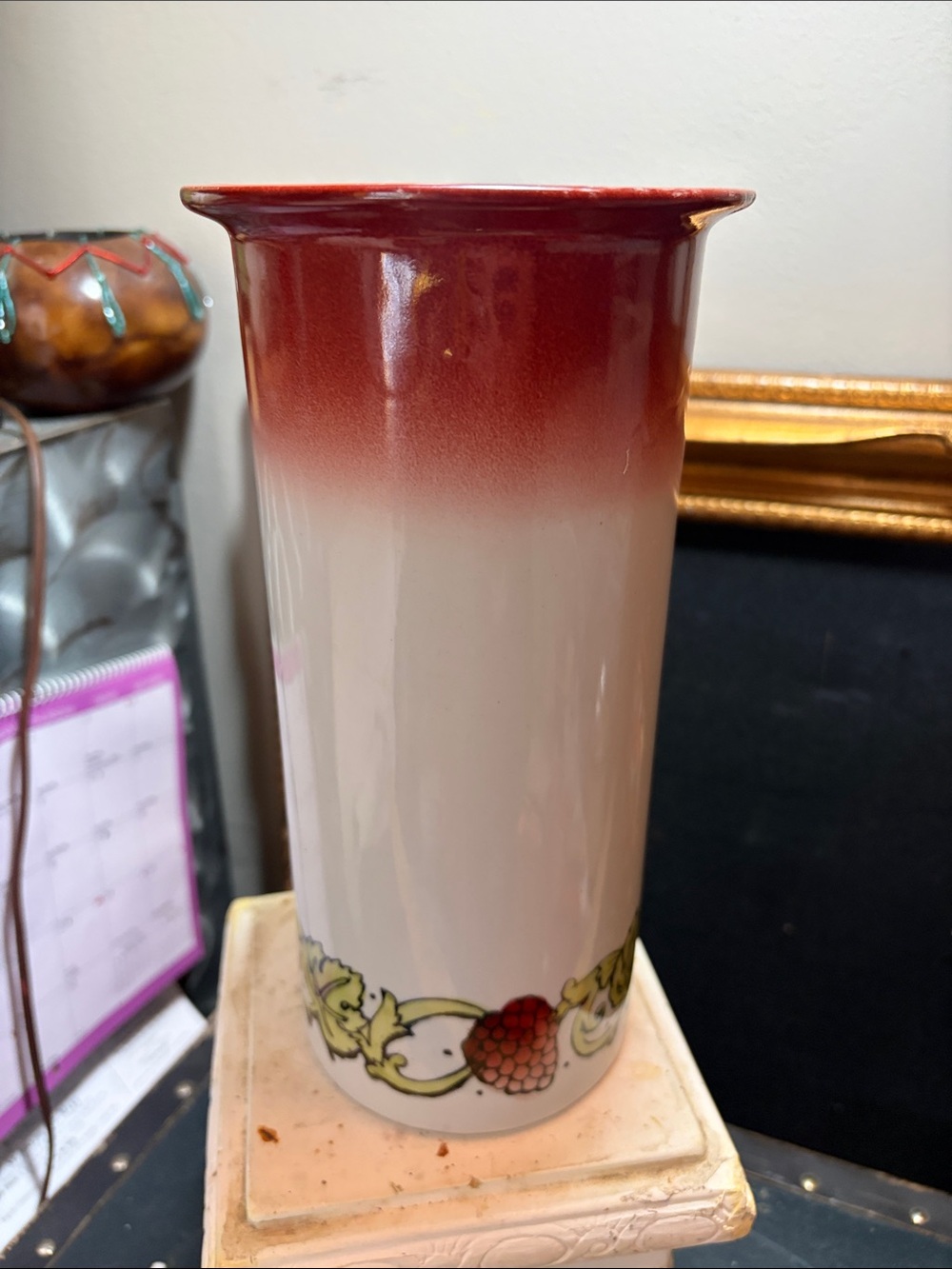 Vintage Ecco Nova Stoneware Wine Chiller / 10” Floral Vase